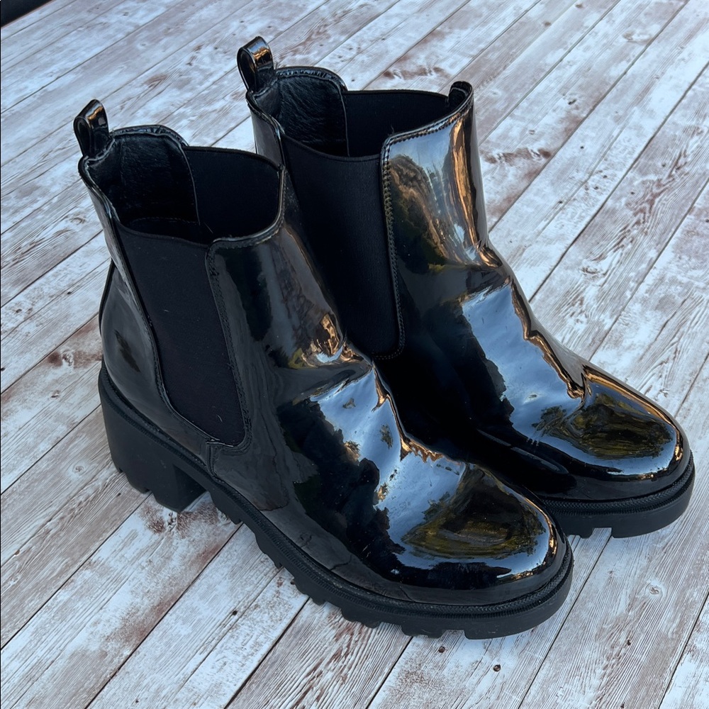 JustFab Rooney Black Combat Booties